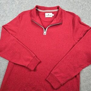 The Normal Brand 1/4 Zip Sweatshirt Mens Large Red Heathered Long Sleeve Preppy